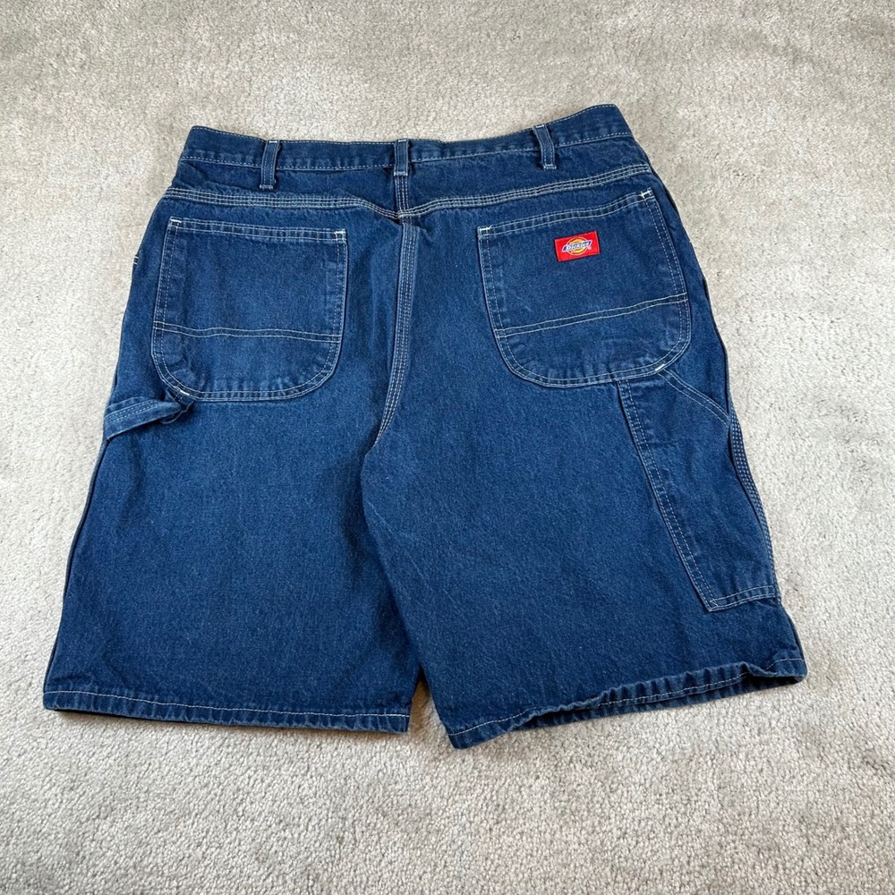 Vintage Dickies Carpenter Denim Shorts Mens 36 Blue Workwear Utility Relaxed Fit